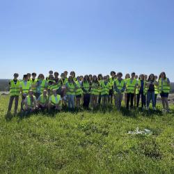 students on tour of landfill