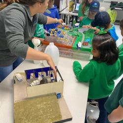 students using landfill model