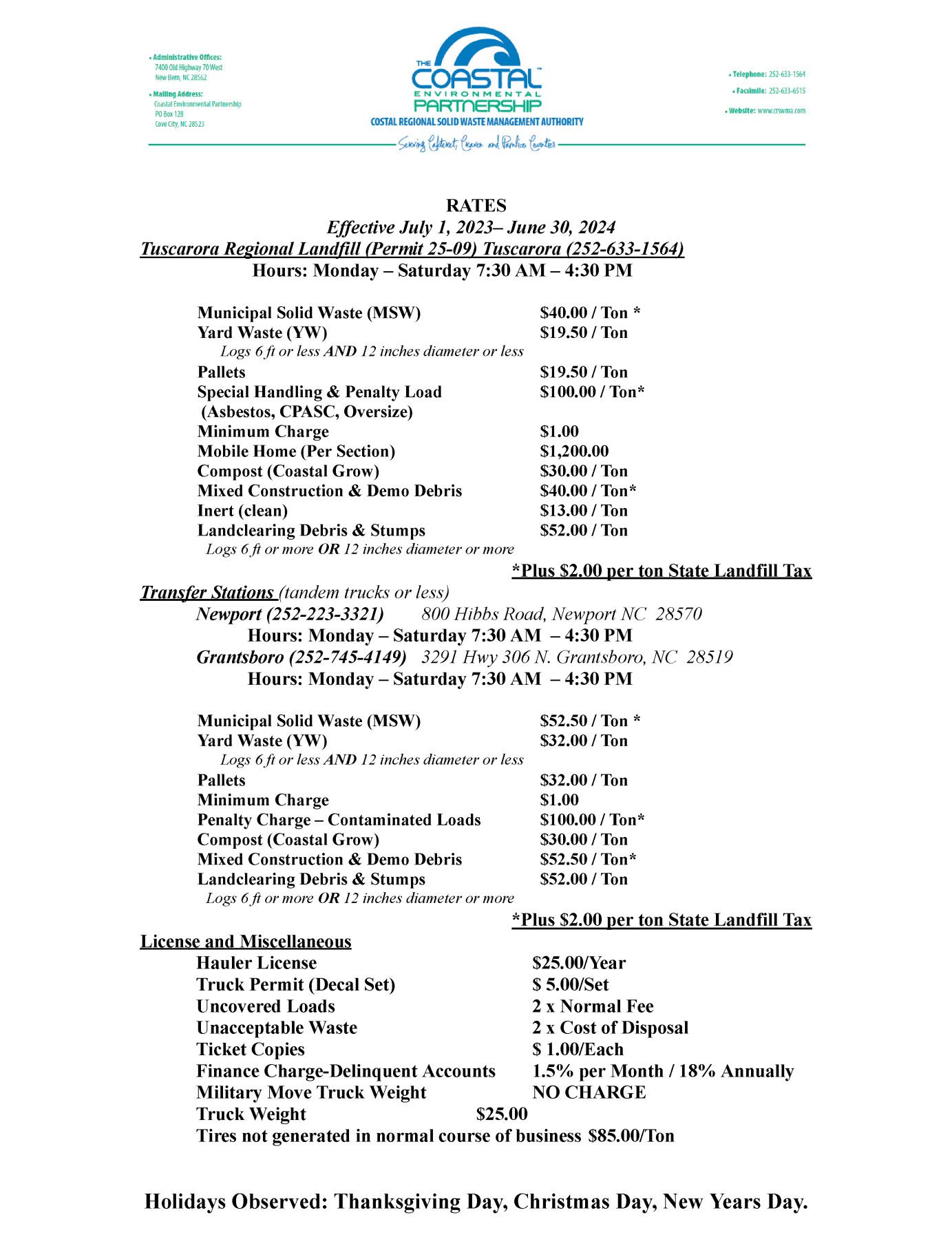 2023-2024 rates